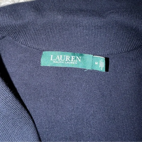 Ralph Lauren combed cotton navy knit polo sweater blazer M - Picture 3 of 5